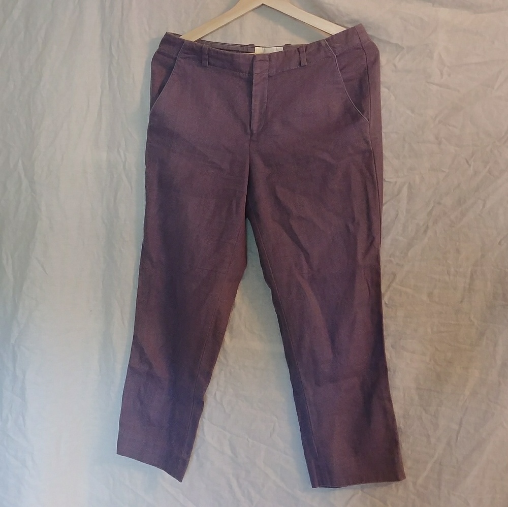 Anthropologie linen crop pants